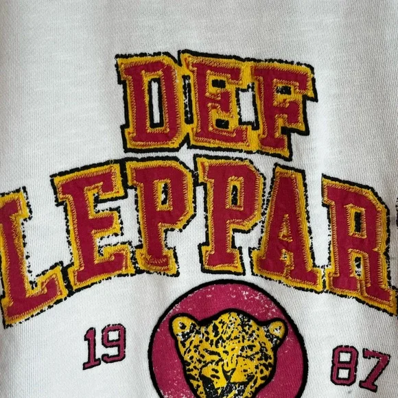 Pilcro Def Leppard Hysteria Tour Sweatshirt Oversized XS 100% Cotton - Picture 7 of 10